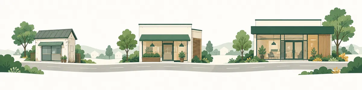 小さな店から今の店までの歩み（イメージ）